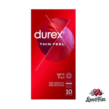 Durex Thin Feel | קונדומים סופר דקים לתחושה טבעית ובטוחה – 10 יחידות